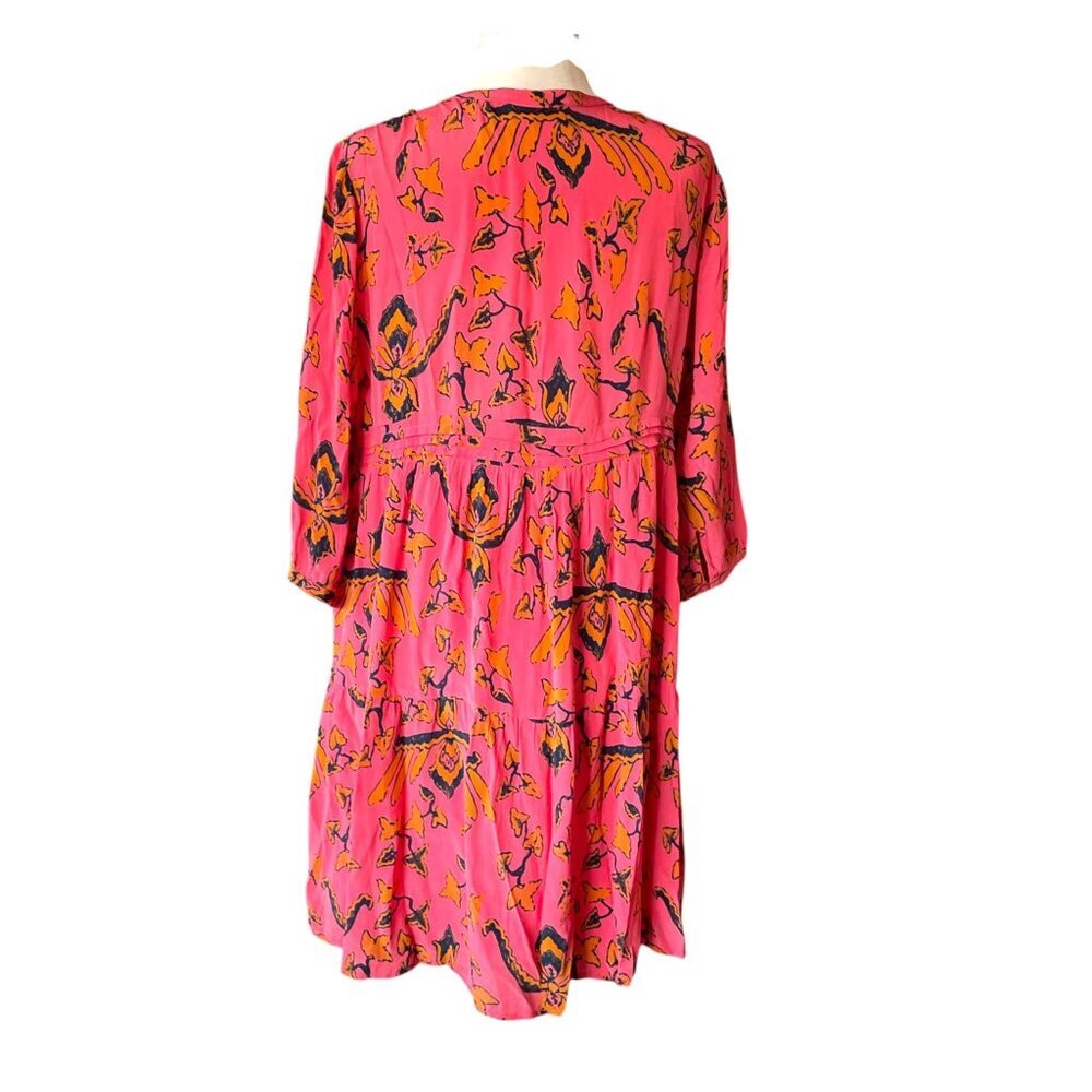 ba&sh Calix Pink and Black Floral Boho Mini Dress SZ 6 Cottagecore - Picture 5 of 15